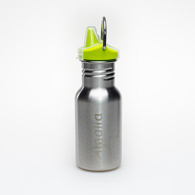 Klean Kanteen Kids Trinkflasche 355 ml Sippy Cap Edelstahl mit Gravur